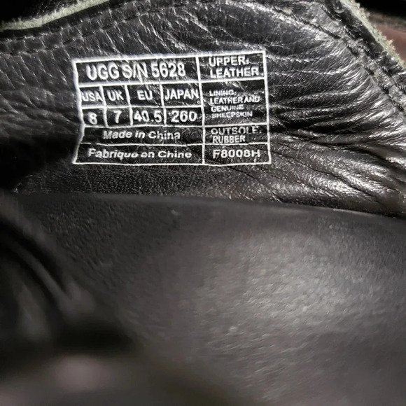 (3)Australian  Ugg Black Leather Mens sildes/Mules Size 8US - Picture 7 of 9